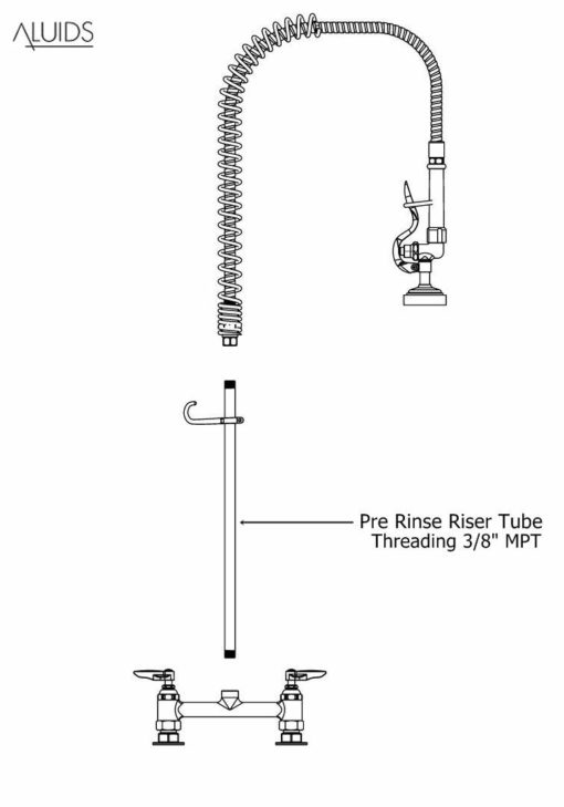 32" Long x 3/8" MPT - Riser Tube C8064 aluids