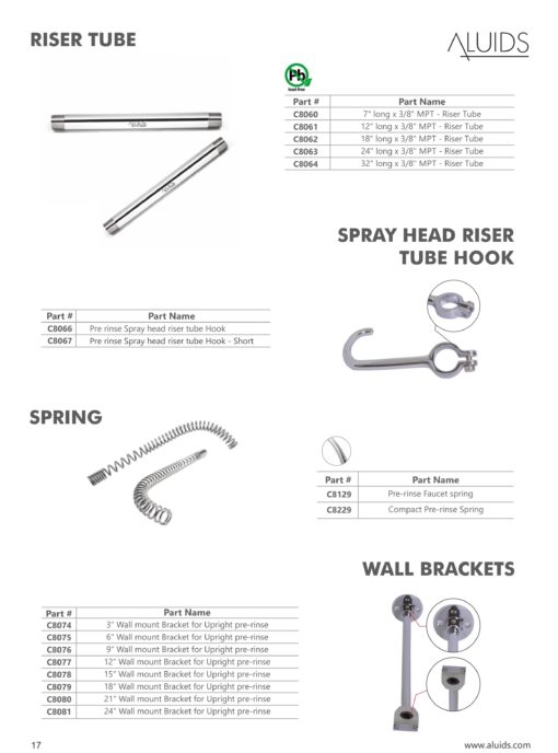 Wall Mount Bracket 24" For Upright Pre Rinse