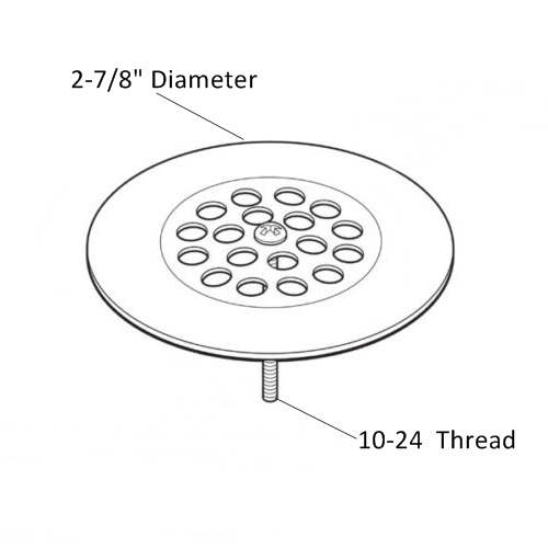 Bathtub Grid Strainer - Brushed Nickel c8033 aluids