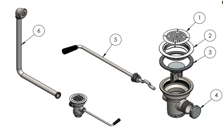 Opening Waste Drain With Twist Handle, NPT Adapter, Overflow Option