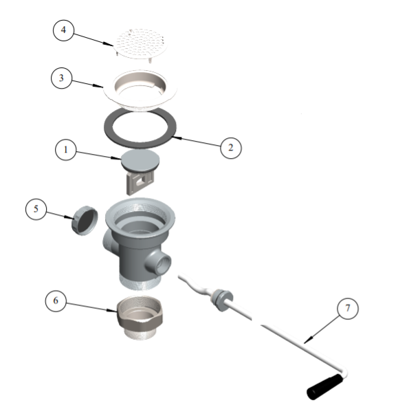 Opening Waste Drain With Twist Handle, NPT Adapter, Overflow Option