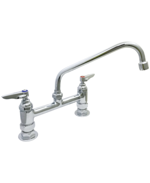 Double Pantry Deck Mount Swivel Base Faucet with 18" Swing Nozzle C8185 aluids