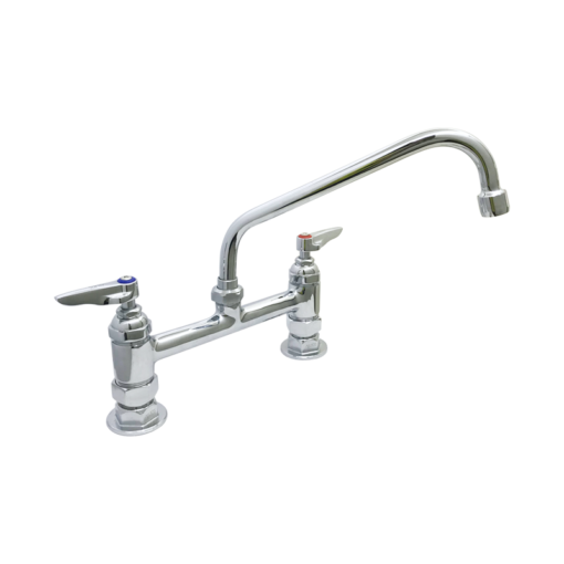 Double Pantry Deck Mount Swivel Base Faucet with 18" Swing Nozzle C8185 aluids