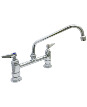 Double Pantry Deck Mount Swivel Base Faucet with 18" Swing Nozzle C8187 aluids