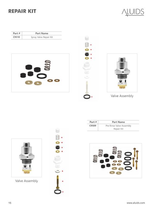 Pre Rinse Valve Assembly Repair Kit