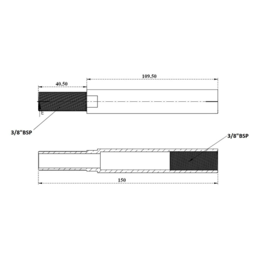 3/8" x 6" Long CP Extension Nipple 22007 aluids