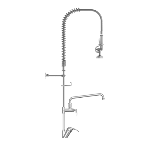 Pre-Rinse Unit: Single Hole Deck Mount, High Flow Spray Valve, Add-On Faucet and 12" Nozzle C8220 aluids