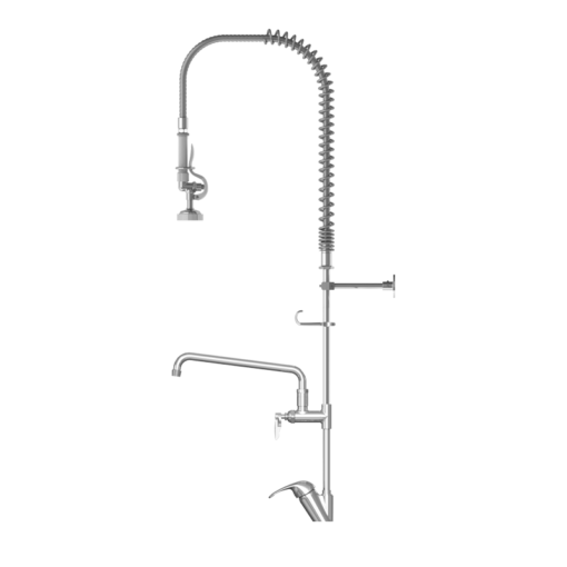 Pre-Rinse Unit: Single Hole Deck Mount, High Flow Spray Valve, Add-On Faucet and 12" Nozzle C8220-CE aluids