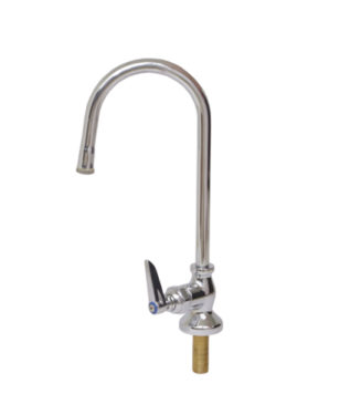 Single Hole Pantry Deck Mount Faucet, Lever Handle, 5 1/2" Rigid Gooseneck w/Stream Regulator & 1/2" NPSM Male Inlet C8450 aluids