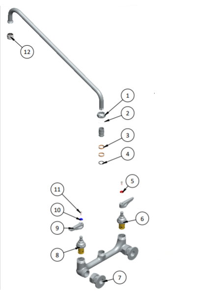 Double Pantry Wall Mount Swivel Base Faucet with 18″ Swing Nozzle