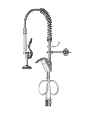 Pre-Rinse Unit: Short Height, Single Hole Deck Mount, High Flow Spray Valve C8221 aluids