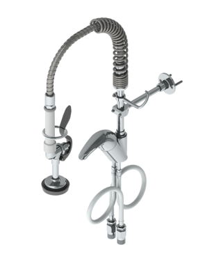 Pre-Rinse Unit: Short Height, Single Hole Deck Mount, High Flow Spray Valve C8221-CE aluids