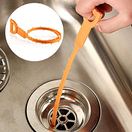 CandyHome 20 Inches Hair Drain Clog Remover Flexible Drain (4 Pack