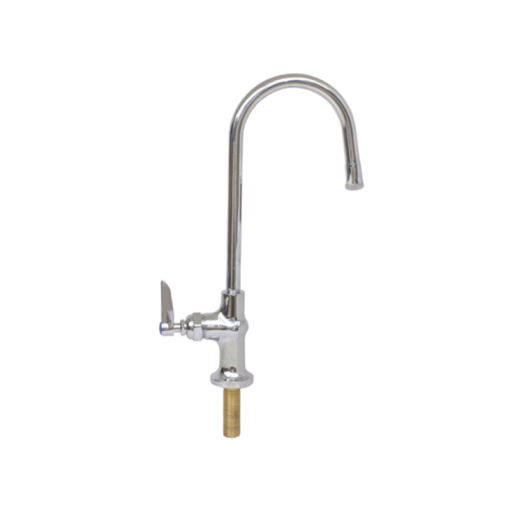 Single Hole Pantry Deck Mount Faucet , Lever Handle , 5 1/2" Rigid Gooseneck w/Stream Regulator & 1/2" NPSM Male Inlet - Lead Free Brass C8451 aluids