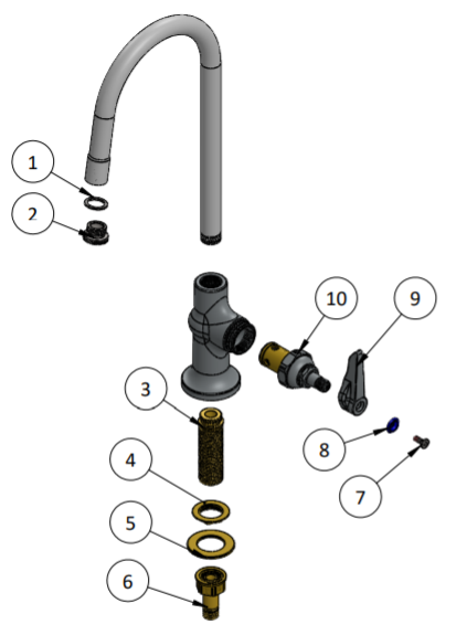 Single Hole Pantry Deck Mount Faucet , Lever Handle