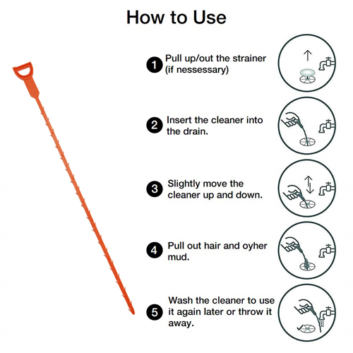 Vastar 4 Pack 19.6 Inch Drain Snake Hair Drain Clog Remover Cleaning Tool  (4 Pack 19.6