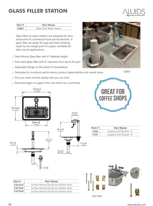 Surface Mount Clip Set for Kitchen Sinks