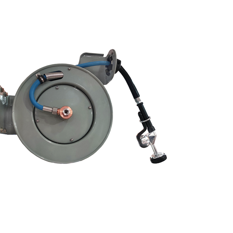 Piusi retractable enclosed hose reel for air and water with 15 m x 8 mm  (5/16 inch) hose 20 bar (290 psi)