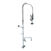 Pre-Rinse Unit: Long Height Double Lever Single Hole Deck Mount, High Flow Spray Valve C8442 aluids