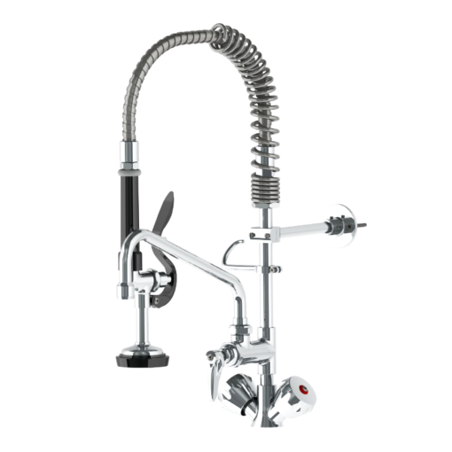 Pre-Rinse Shower Unit :Short Height Double Lever, Single Hole, Deck Mount - 4.50 GPM Spray Valve C8436 aluids