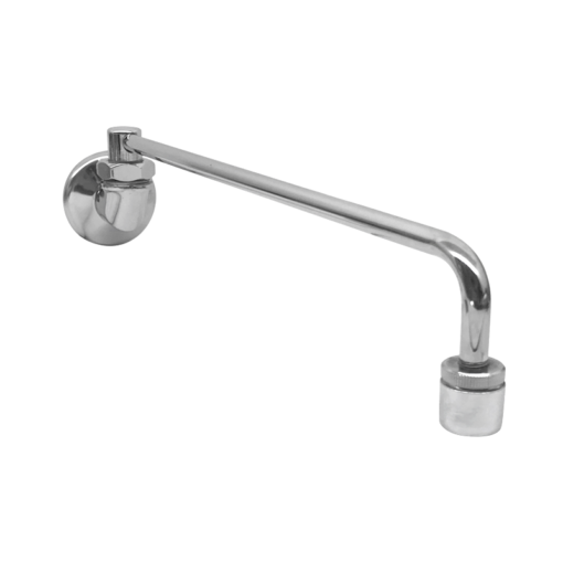 Wall Mounted Wok Wand Range Faucet with 13" and 17" Swing Spout, 2.2 GPM Aerator, and 3/8" NPT Female Inlet - Cold Water Only C8494 aluids