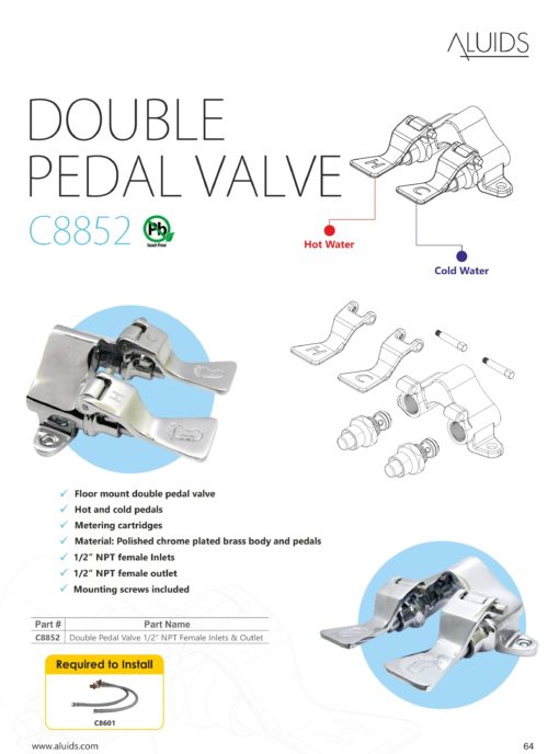 Double Pedal Valve 1/2" NPT Female Inlets & Outlet