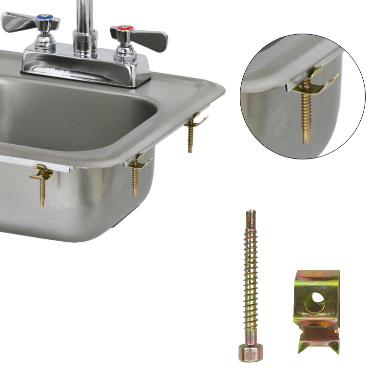 Surface Mount Clip Set for Kitchen Sinks, Sink installation