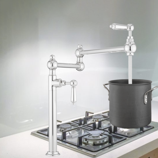 Ritual Retractable Deck Mount Pot Filler with Metal Lever Handle