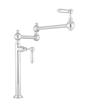 Deck Mount Pot Filler with Metal Lever Handle