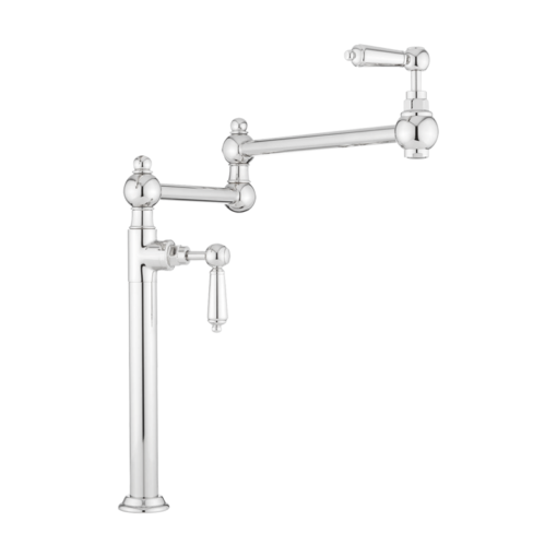 Deck Mount Pot Filler with Metal Lever Handle