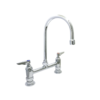 Double Pantry Faucet, Deck Mount, 8" Centers,8-1/2" Swivel Gooseneck, Lever Handles C8197 aluids