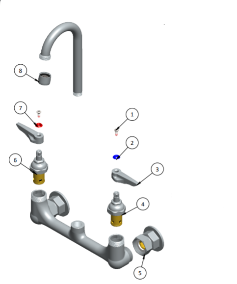 Wall mount Pantry faucet with rigid base