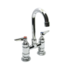 Double Pantry Faucet, Deck Mount, 4" Centers,5-11/16" wide Swivel Gooseneck C8278 aluids