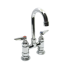 Double Pantry Faucet, Deck Mount, 4" Centers,3-1/2" wide Swivel Gooseneck C8277 aluids