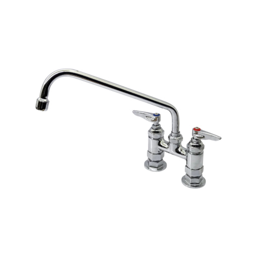 4" Center-Double Pantry Deck Mount Swivel Base Faucet with 14″ Swing Nozzle C8370 aluids