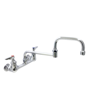 Double Pantry Wall Mount Swivel Base Faucet with 15" Swing Nozzle C8455 aluids