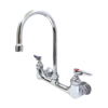 Double Pantry Faucet, Wall Mount, 8" Centers, 5-11/16" WIDE Swivel Gooseneck, Lever Handles C8458 aluids