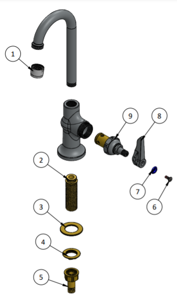 Single Hole Deck Mount Faucet with 3-3/4