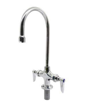 Double Pantry Faucet, Single Hole Base, 3 1/2" Swivel Gooseneck C8529 aluids