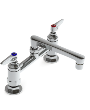 Double Pantry Faucet, Double Hole Base, 8" Deck Mount, 8" Cast Spout C8612 aluids