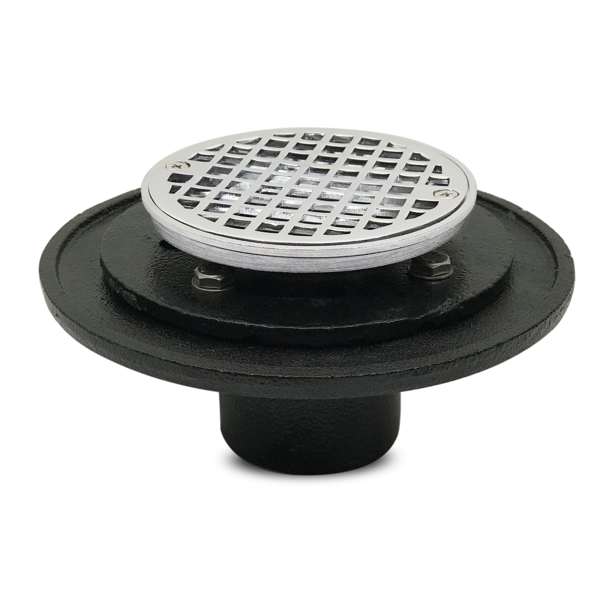 No Hub Cast Iron Shower Drain - 2 inch Drain (Drain Grate Type: Square TYPE) C8964