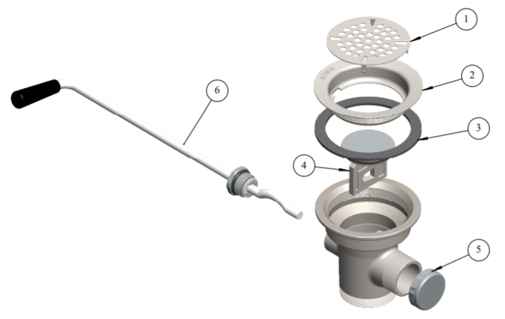 Waste Valve twist lever – Drain for Commercial sinks