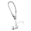 8" Center Wall Mount Pre-Rinse -1.42 GPM with Wall Bracket and Add on Faucet with 12" Spout C8466 aluids