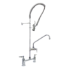 8" Center Deck Mount Pre-Rinse -1.15 GPM with Wall Bracket and Add on Faucet with 12" Spout C8468 Aluids