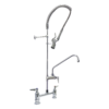 4" Center Deck Mount Pre-Rinse -1.15 GPM with Wall Bracket and Add on Faucet with 6" Spout C8567 aluids