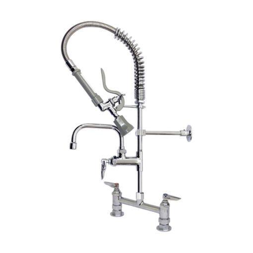 8" Center Deck Mount Space Saver Pre-Rinse and Add-On Faucet with 8 inch spout C8470 Aluids