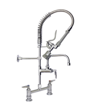 8" Center Deck Mount Space Saver Pre-Rinse and Add-On Faucet with 8 inch spout C8470 Aluids