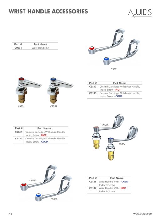 Wrist Handle With HOT (RED) Index & Screw