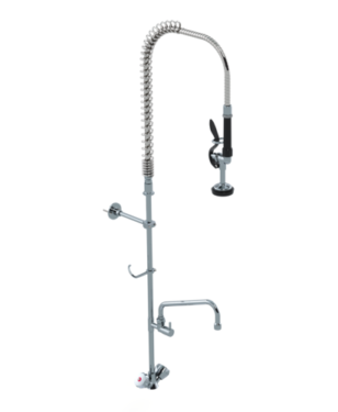 Pre-Rinse Unit: Long Height Double Lever Single Hole Deck Mount, High Flow Spray Valve-With CERAMIC CARTRIDGE