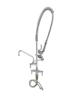 Single Hole Deck Mount Space Saver Pre-Rinse and Add-On Faucet with 8" Spout-With CERAMIC CARTRIDGE